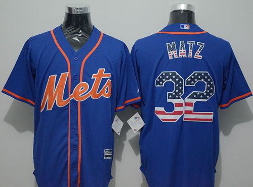 Mets #32 Steven Matz Blue USA Flag Fashion Stitched MLB Jersey - Click Image to Close